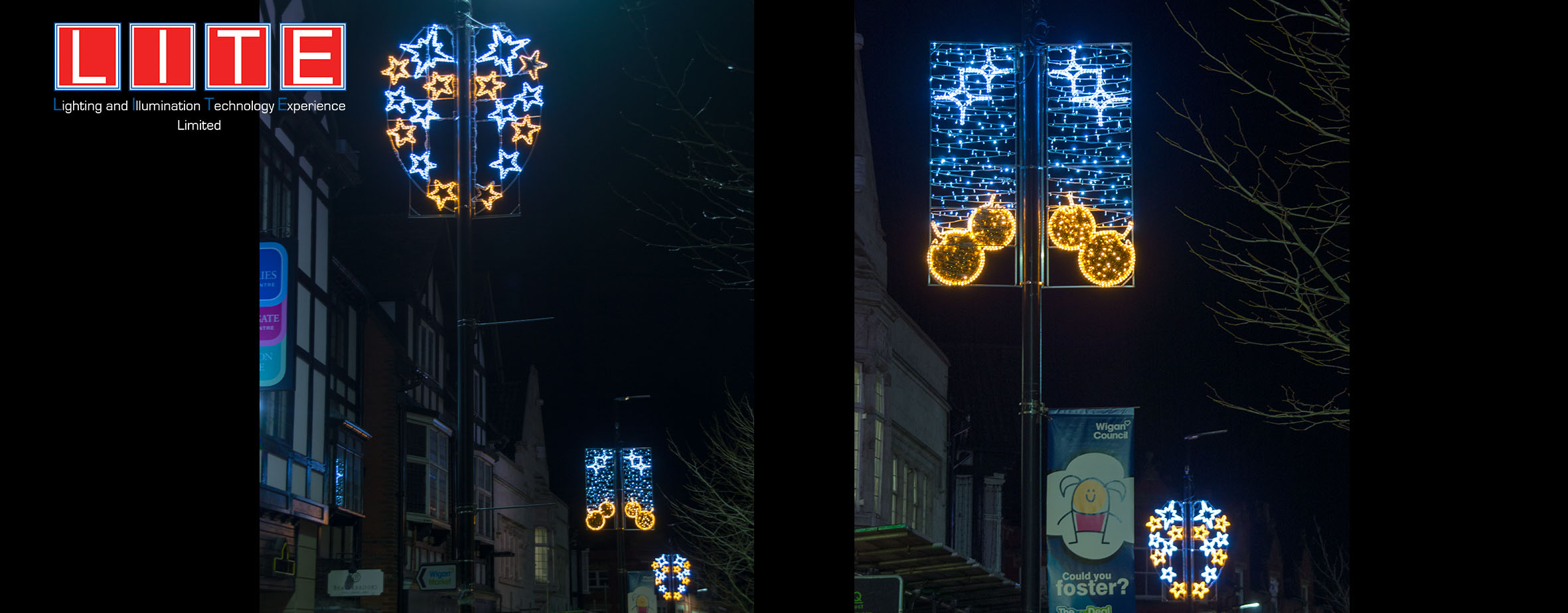 christmas Wigan lights Festive lights/festive lighting/rgb festoon/dmx